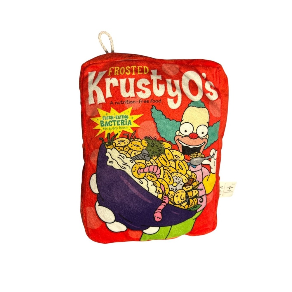 Simpsons Krusty Plush Stuffed Animal Toy Krusty O's Cereal Universal Studios 10"